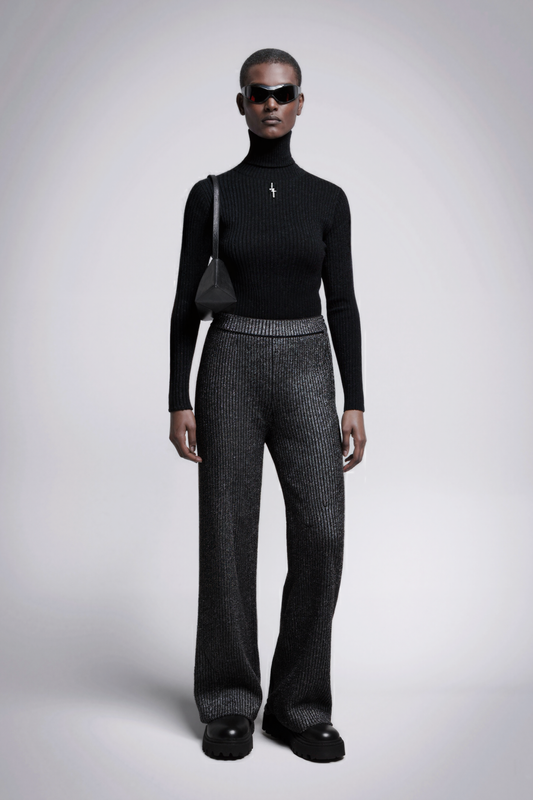 Plated Knit Trousers