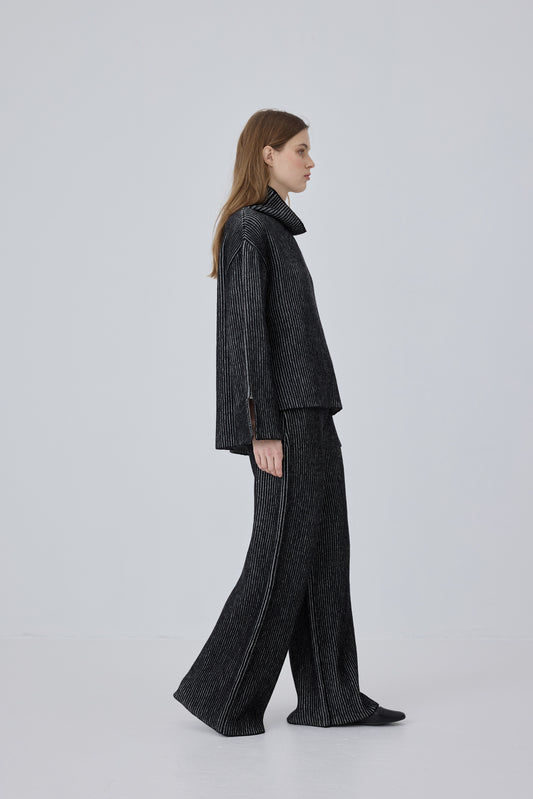 Plated Knit Trousers