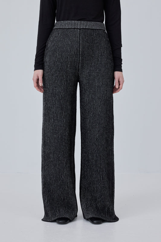 Plated Knit Trousers