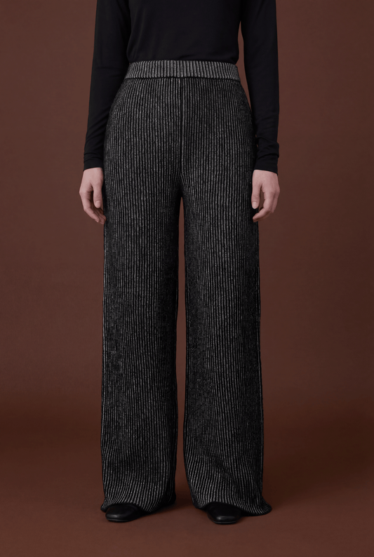 Plated Knit Trousers