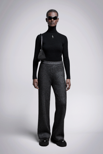 Plated Knit Trousers